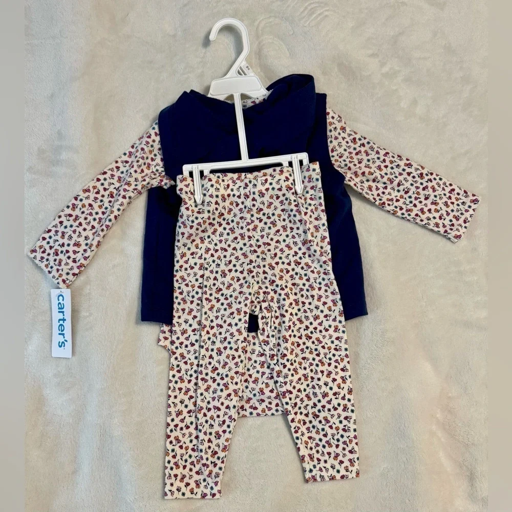 Carter's Baby 3-Piece Floral Little Vest Set 18 months